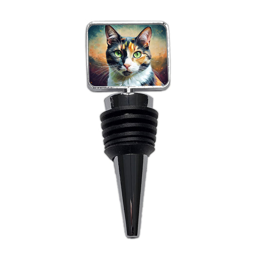 Calico Cat Pop Art Wine Bottle Stopper