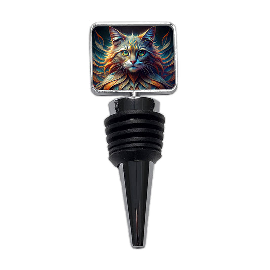 Persian Cat Abstract Stylized Art Wine Bottle Stopper