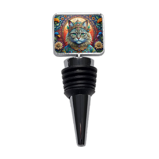 Persian Cat French Bohemian Art Wine Bottle Stopper