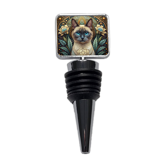 Siamese Cat Art Nouveau Wine Bottle Stopper