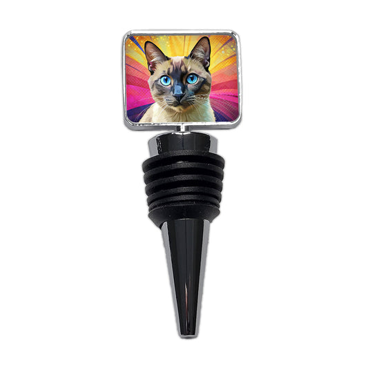 Siamese Cat Pop Art Wine Bottle Stopper