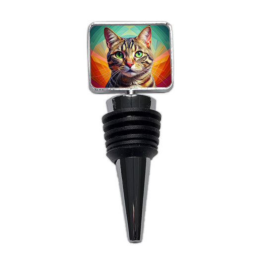 Tabby Cat Pop Art Wine Bottle Stopper