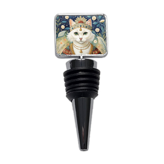 White Cat French Bohemian Art Wine Bottle Stopper