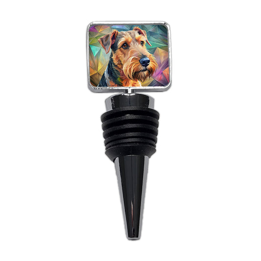 Airedale Terrier Dog Contemporary Art Wine Bottle Stopper