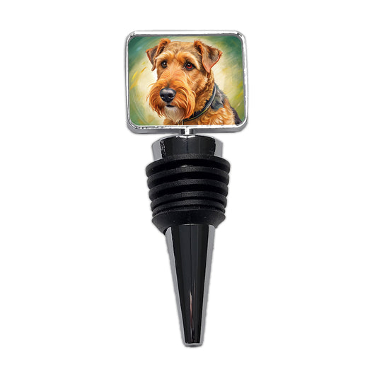 Airedale Terrier Dog Illustration Wine Bottle Stopper