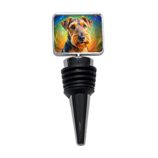 Airedale Terrier Dog Pop Art Wine Bottle Stopper