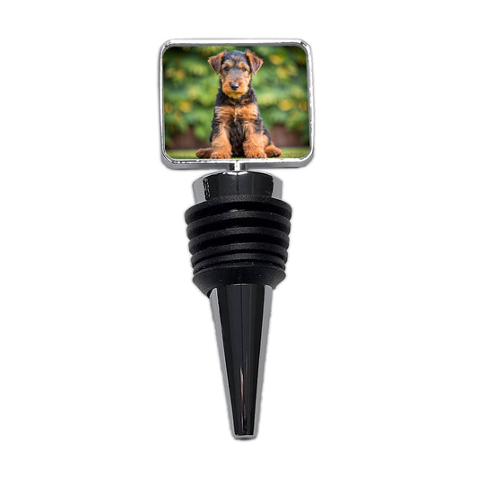 Airedale Terrier Dog Puppy Photo Wine Bottle Stopper