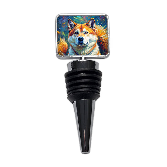 Akita Dog Expressionism Art Wine Bottle Stopper