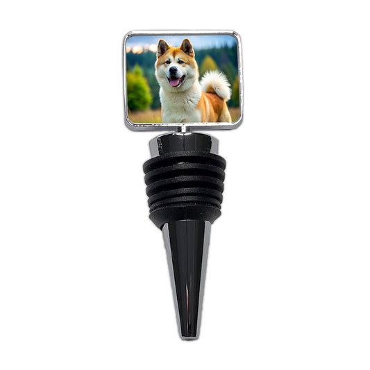 Akita Dog Photo Wine Bottle Stopper