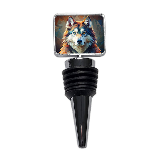 Alaskan Malamute Dog Abstract Stylized Art Wine Bottle Stopper