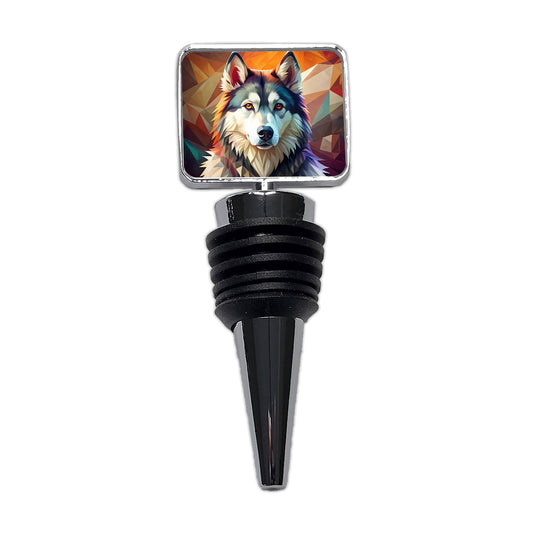 Alaskan Malamute Dog Contemporary Art Wine Bottle Stopper