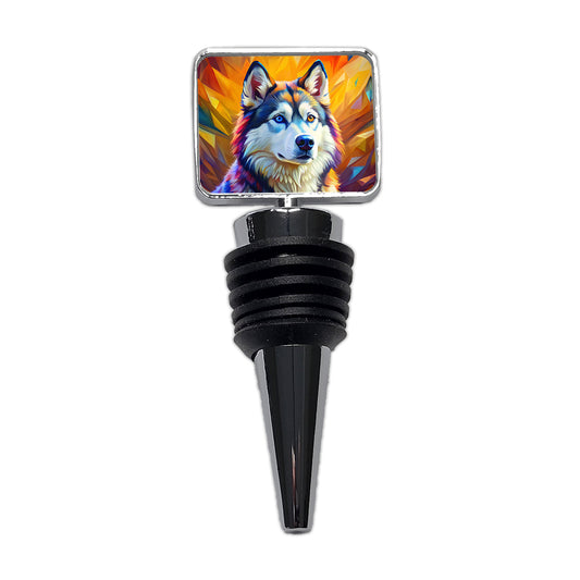 Alaskan Malamute Dog Pop Art Wine Bottle Stopper