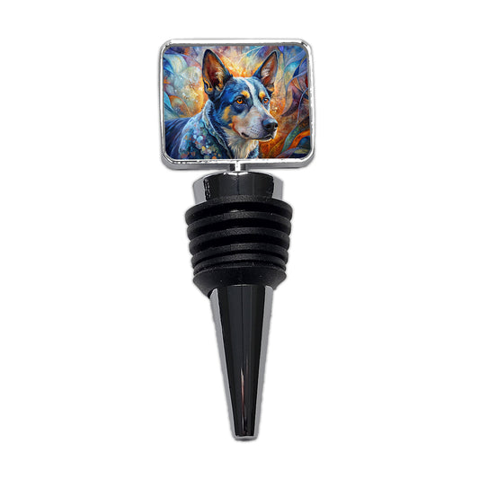 Australian Cattle Dog Abstract Art Wine Bottle Stopper