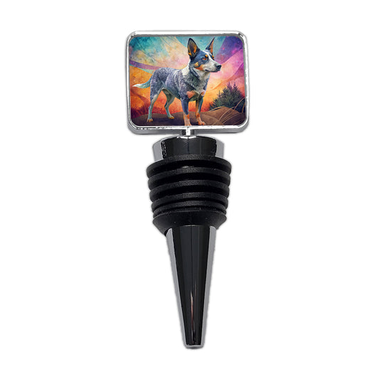 Australian Cattle Dog Contemporary Art Wine Bottle Stopper