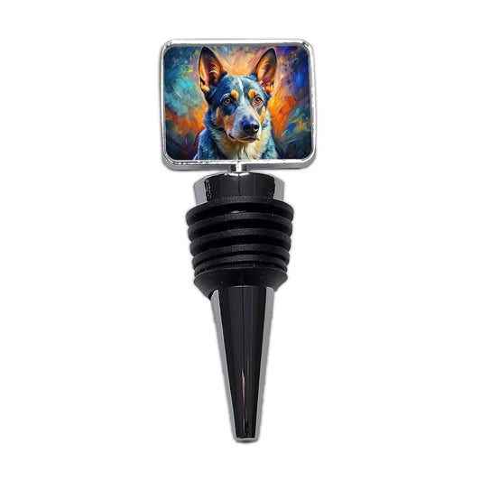 Australian Cattle Dog Expressionism Art Wine Bottle Stopper