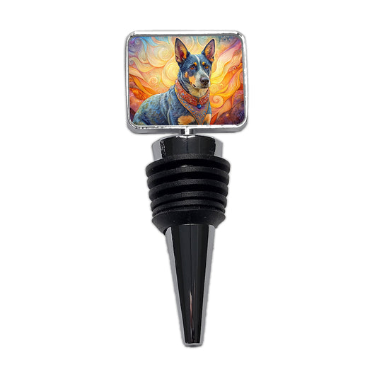 Australian Cattle Dog French Bohemian Art Wine Bottle Stopper