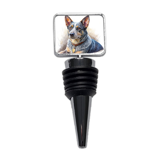 Australian Cattle Dog Illustration Wine Bottle Stopper