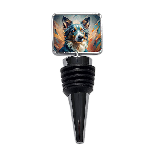 Australian Shepherd Dog Abstract Stylized Art Wine Bottle Stopper
