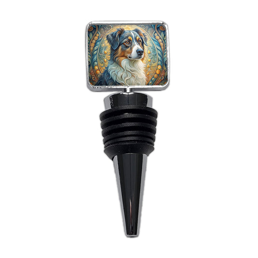 Australian Shepherd Dog Art Nouveau Wine Bottle Stopper
