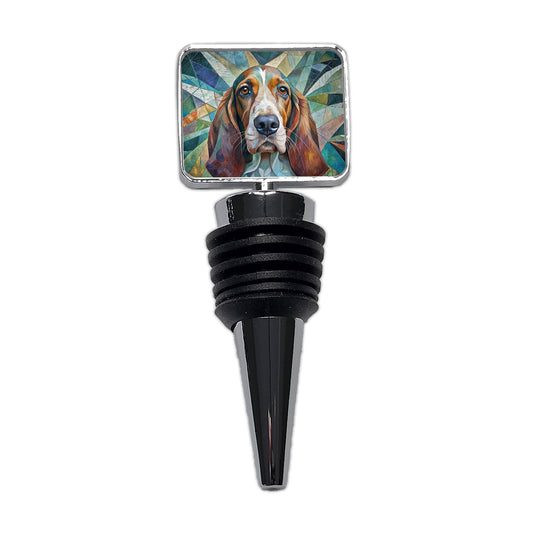 Basset Hound Dog Abstract Art Wine Bottle Stopper