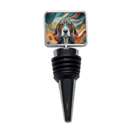 Basset Hound Dog Abstract Stylized Art Wine Bottle Stopper