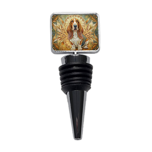 Basset Hound Dog Art Nouveau Wine Bottle Stopper