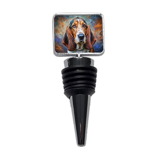 Basset Hound Dog Expressionism Art Wine Bottle Stopper