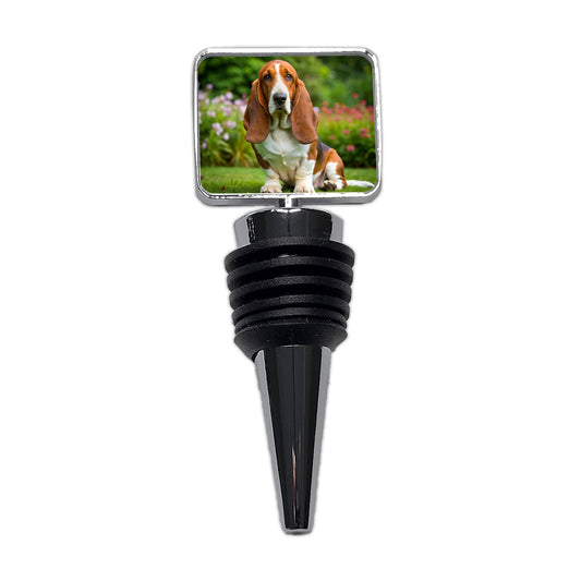 Basset Hound Dog Photo Wine Bottle Stopper