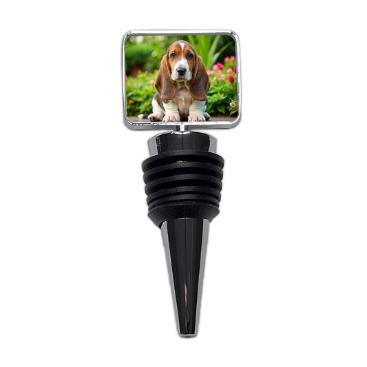 Basset Hound Dog Puppy Photo Wine Bottle Stopper