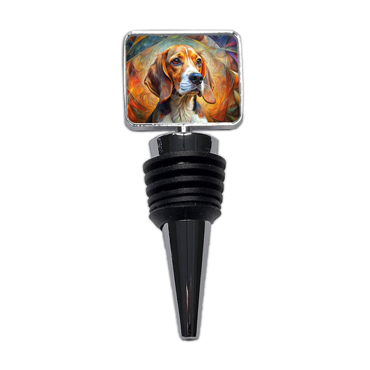 Beagle Dog Abstract Art Wine Bottle Stopper