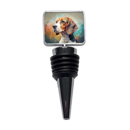 Beagle Dog Contemporary Art Wine Bottle Stopper