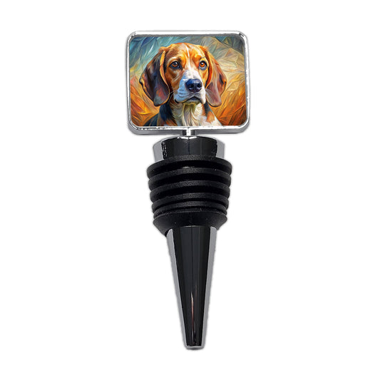 Beagle Dog Expressionism Art Wine Bottle Stopper
