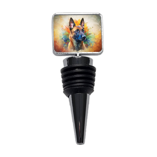 Belgian Malinois Dog Abstract Art Wine Bottle Stopper