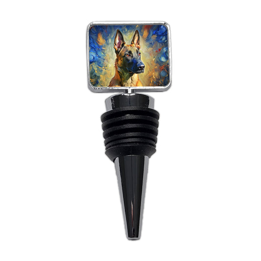 Belgian Malinois Dog Expressionism Art Wine Bottle Stopper
