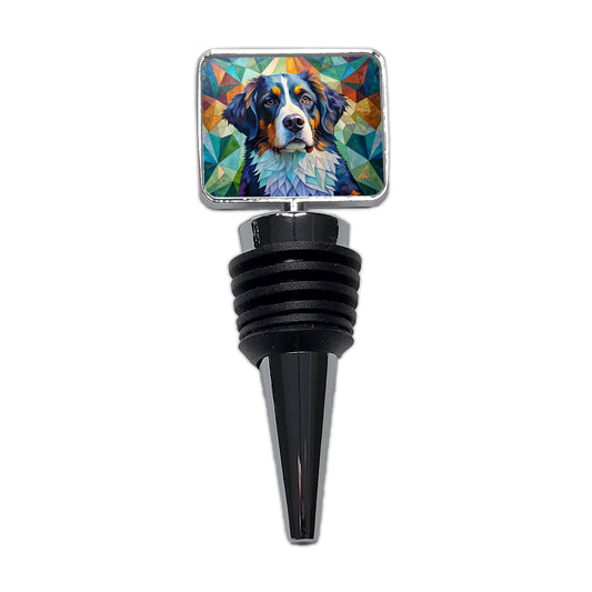 Bernese Mountain Dog Abstract Art Wine Bottle Stopper