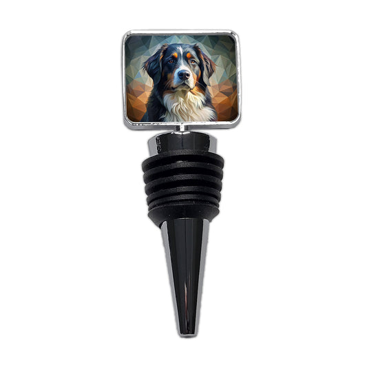 Bernese Mountain Dog Abstract Stylized Art Wine Bottle Stopper
