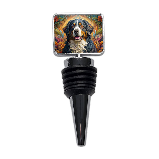 Bernese Mountain Dog Bohemian Art Wine Bottle Stopper