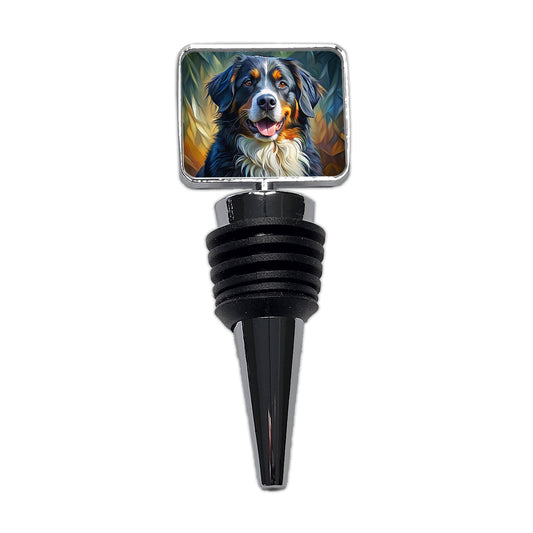 Bernese Mountain Dog Expressionism Art Wine Bottle Stopper