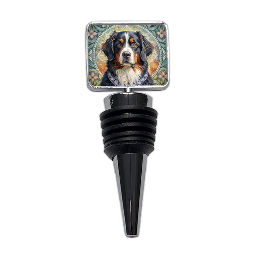 Bernese Mountain Dog French Bohemian Art Wine Bottle Stopper