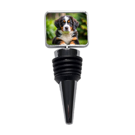 Bernese Mountain Dog Puppy Photo Wine Bottle Stopper