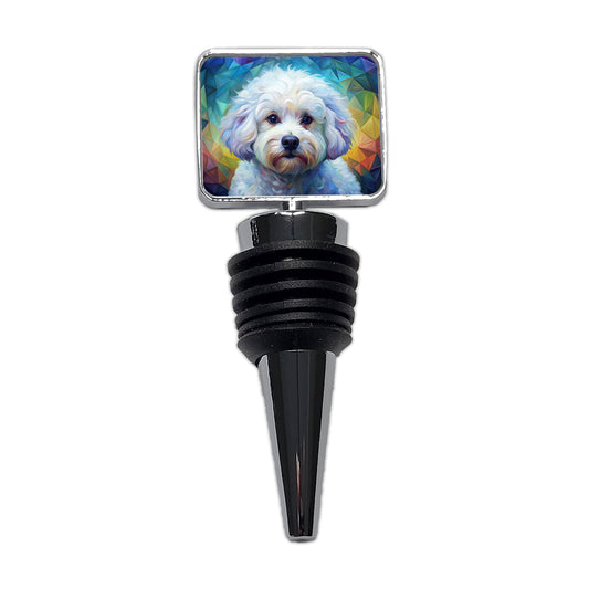 Bichon Frise Dog Abstract Art Wine Bottle Stopper