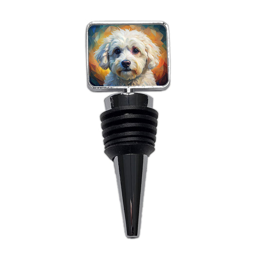 Bichon Frise Dog Expressionism Art Wine Bottle Stopper