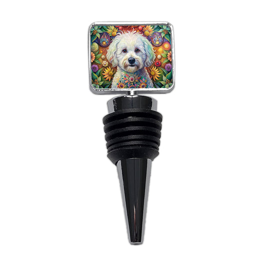 Bichon Frise Dog French Bohemian Art Wine Bottle Stopper