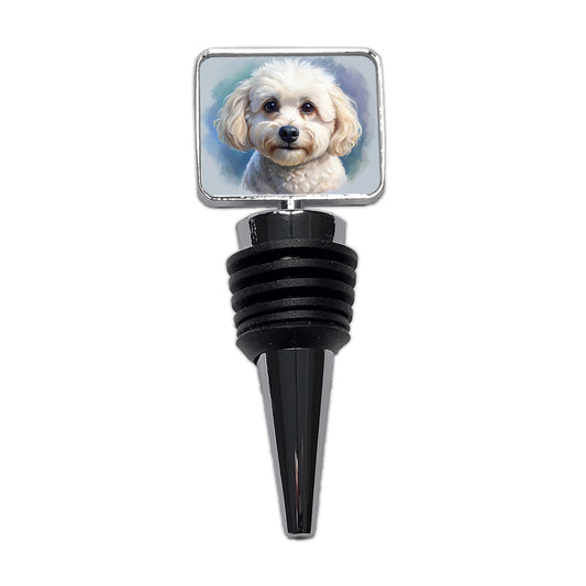 Bichon Frise Dog Illustration Wine Bottle Stopper