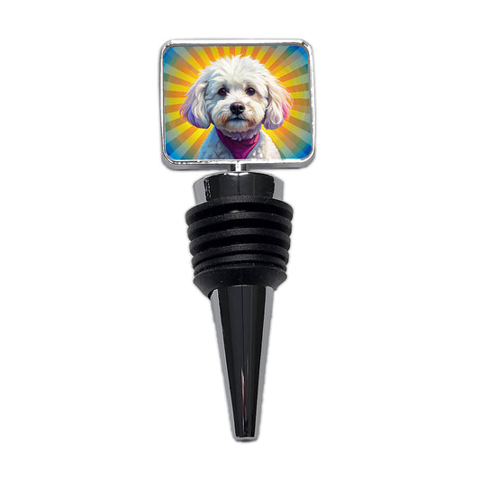Bichon Frise Dog Pop Art Wine Bottle Stopper