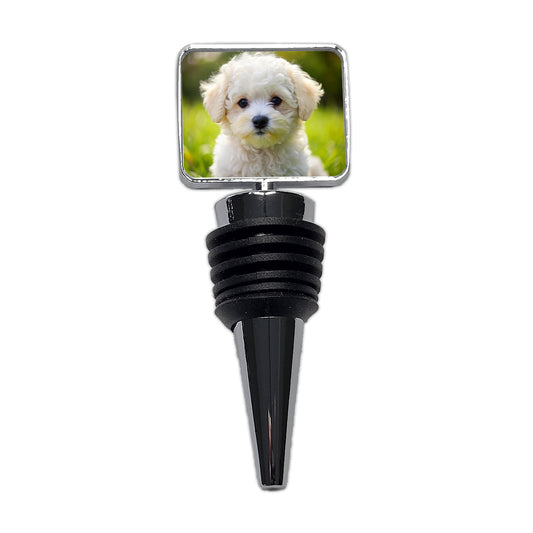 Bichon Frise Dog Puppy Photo Wine Bottle Stopper