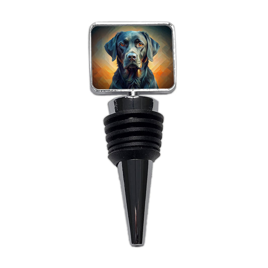 Black Labrador Retriever Dog Abstract Stylized Art Wine Bottle Stopper