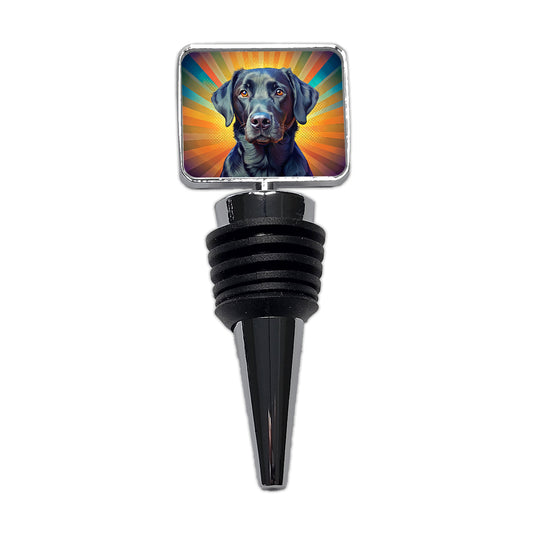 Black Labrador Retriever Dog Pop Art Wine Bottle Stopper