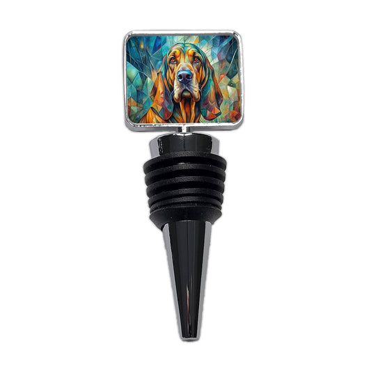 Bloodhound Dog Abstract Art Wine Bottle Stopper