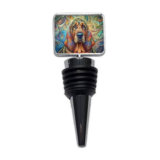 Bloodhound Dog Bohemian Art Wine Bottle Stopper